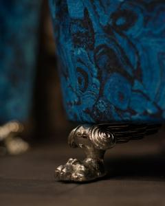  Studio Maison Nurita Pair of Studio Maison Nurita Blue Agate Tables with Nickel Lions Feet Legs - 2341638