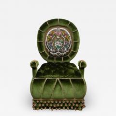  Studio Maison Nurita Studio Maison Nurita Napoleon III Inspired Green Velvet Beaded Chair - 2289431