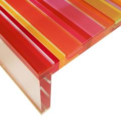  Studio Superego Studio Superego Modern Multicolor Plexiglass and Brass Feet Italian Coffee Table - 2361364