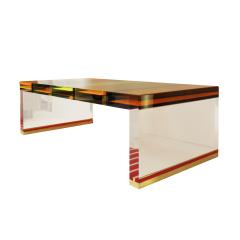  Studio Superego Studio Superego Modern Multicolor Plexiglass and Brass Feet Italian Coffee Table - 2566582