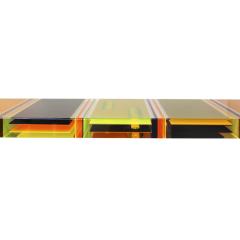  Studio Superego Studio Superego Modern Multicolor Plexiglass and Brass Feet Italian Coffee Table - 2566583