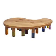  Studio Superego Studio Superego Modern Wood and Multicolor Plexiglass Italian Coffee Table - 2370022