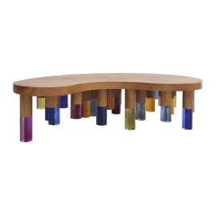  Studio Superego Studio Superego Modern Wood and Multicolor Plexiglass Italian Coffee Table - 2370026