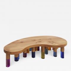  Studio Superego Studio Superego Modern Wood and Multicolor Plexiglass Italian Coffee Table - 2373784