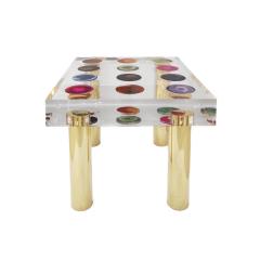  Studio Superego Superego Contemporary Modern Italian Plexiglass and Brass Side Table - 2908089