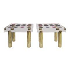  Studio Superego Superego Contemporary Modern Italian Plexiglass and Brass Side Table - 2908092