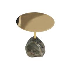  Studio Superego Superego Studio Brass and Agate Italian Side Table - 2595944