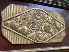  Sue et Mare EXTRAORDINARY ART DECO STYLIZED MODERNIST GILDED FLOWERS TRUMEAU MIRROR - 3678593