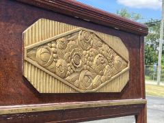  Sue et Mare EXTRAORDINARY ART DECO STYLIZED MODERNIST GILDED FLOWERS TRUMEAU MIRROR - 3678595