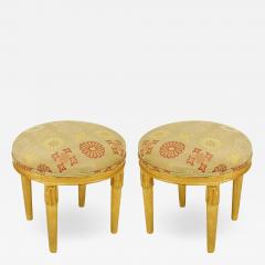  Sue et Mare Pair of French Art Deco Upholstered Low Stool - 1444962