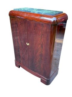  Sue et Mare RARE ELEGANT FRENCH ART DECO MARBLE FLAME MAHOGANY CABINET BY SUE ET MARE - 4618439
