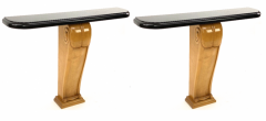  Sue et Mare Sue et Mare pair of spectacular pair of carved sycamore and marble console - 2343890