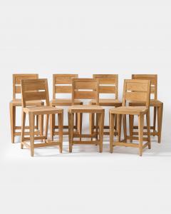  Sutherland Set of Seven Outdoor Bar Stools in Teak by Sutherland United States - 3666502