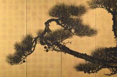  Suzuki Shonen Circa 1900 Japanese Pine Screen Pair Aged Dragons by Suzuki Shonen - 4249472