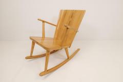  Svensk Fur Midcentury Rocking Chair in Pine G ran Malmvall Sweden 1940s - 2265029