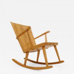  Svensk Fur Midcentury Rocking Chair in Pine G ran Malmvall Sweden 1940s - 2266641