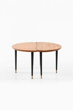  Svensk Fur Pair of Side or Coffee Tables in Brass Lacquer and Pine by Svensk Fur 1950s - 4688881