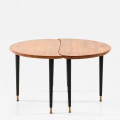  Svensk Fur Pair of Side or Coffee Tables in Brass Lacquer and Pine by Svensk Fur 1950s - 4688882