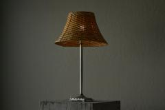  Svenskt Tenn Swedish Grace Table Lamp in Pewter with Rattan Shade Sweden 1930s - 4582276