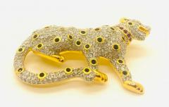  Swarovski Swarovski Pave Crystal Gold Leopard Brooch or Pin Signed and Retired - 3068686