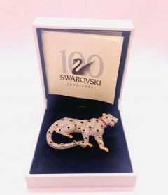  Swarovski Swarovski Pave Crystal Gold Leopard Brooch or Pin Signed and Retired - 3068690