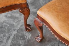 T Woonhuys t Woonhuys Amsterdam Rare Pair of Chairs in Patinated Cognac Leather 1920s - 4528525