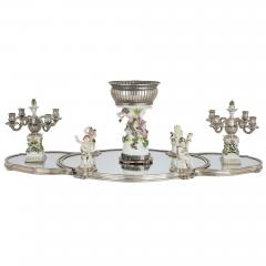  T tard Fr res French porcelain and silver centrepiece suite by T tard and Samson - 2596929