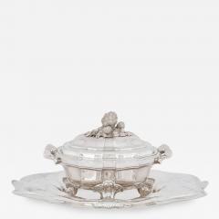  T tard Fr res French solid silver sauce tureen and tray by T tard - 2613592