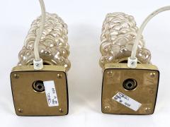  TEKA Leuchten Set of Two Lovely Brass Bubble Glass Bedside Table Lamps by TEKA Germany 1950s - 4713878