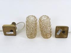  TEKA Leuchten Set of Two Lovely Brass Bubble Glass Bedside Table Lamps by TEKA Germany 1950s - 4713880