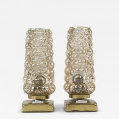  TEKA Leuchten Set of Two Lovely Brass Bubble Glass Bedside Table Lamps by TEKA Germany 1950s - 4714632