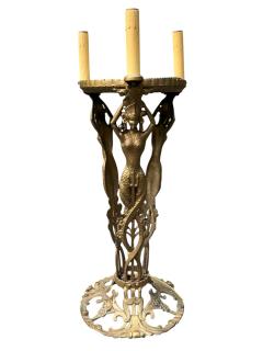  THE BOOTH COMPANY OF CHICAGO ART DECO 1920S GILT METAL HEADDRESSED MERMAIDS ILLUMINATED FISHBOWL STAND - 4698107