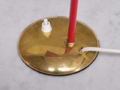  TR Co Pair of TR Co Adjustable Table Lamps in Red Metal and Brass Norway 1960s - 4146035
