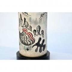  TYE of California Rare Hand Painted Cylinder Table lamp by TYE of California - 1078809