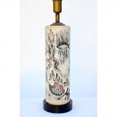  TYE of California Rare Hand Painted Cylinder Table lamp by TYE of California - 1078812