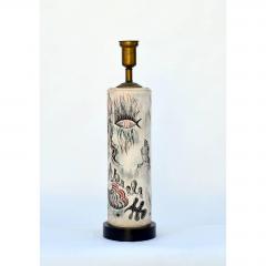  TYE of California Rare Hand Painted Cylinder Table lamp by TYE of California - 1078814
