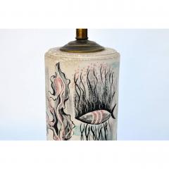  TYE of California Rare Hand Painted Cylinder Table lamp by TYE of California - 1078817