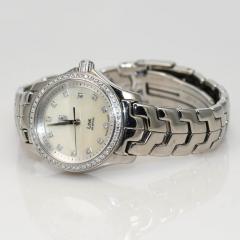  Tag Heuer Tag Heuer Link Stainless Steel Wristwatch Diamond Bezel Dial w Box - 4486582