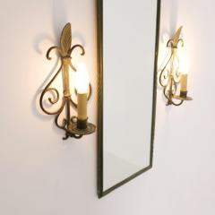  Taidetakomo Hakkarainen Set of Wrought Iron Wall Mirror Lamps Attr Taidetakomo Hakkarainen 1930s - 4583831