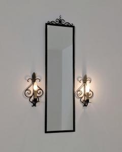  Taidetakomo Hakkarainen Set of Wrought Iron Wall Mirror Lamps Attr Taidetakomo Hakkarainen 1930s - 4583833
