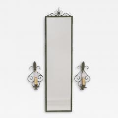  Taidetakomo Hakkarainen Set of Wrought Iron Wall Mirror Lamps Attr Taidetakomo Hakkarainen 1930s - 4583970