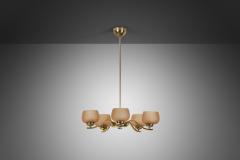  Taito Oy Five Arm 1443 5 Glass Chandelier by Paavo Tynell for Taito Finland 1930s - 4252286