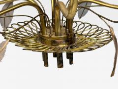  Taito Oy Paavo Tynell Chandelier Milk Glass Brass Finland 1950s - 4606241