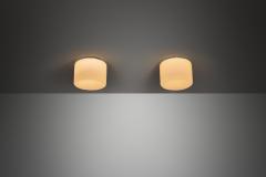  Taito Oy Pair of Opal Glass Ceiling Lights by Paavo Tynell for Taito Finland 1930s - 4398883