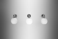  Taito Oy Set of Three Nickel Plated Wall Lamps by Paavo Tynell for Taito Finland 1930s - 4216631