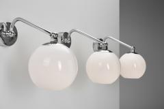  Taito Oy Set of Three Nickel Plated Wall Lamps by Paavo Tynell for Taito Finland 1930s - 4216632