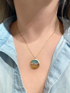  Talkative Natural Landscape Agate Gold One of a Kind Drop Necklace Talkative 2023 - 4706389