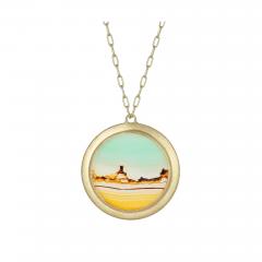  Talkative Natural Landscape Agate Gold One of a Kind Drop Necklace Talkative 2023 - 4753281