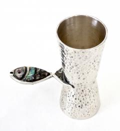  Taxco Los Castillos Taxco Mexico Sterling Silver Liquor Jigger With Abalone Handle - 792875