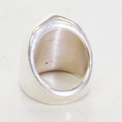  Taxco Taxco Sterling Silver Wide Band Ring Stylish Signet Mexico Modernism 1970s - 1983555